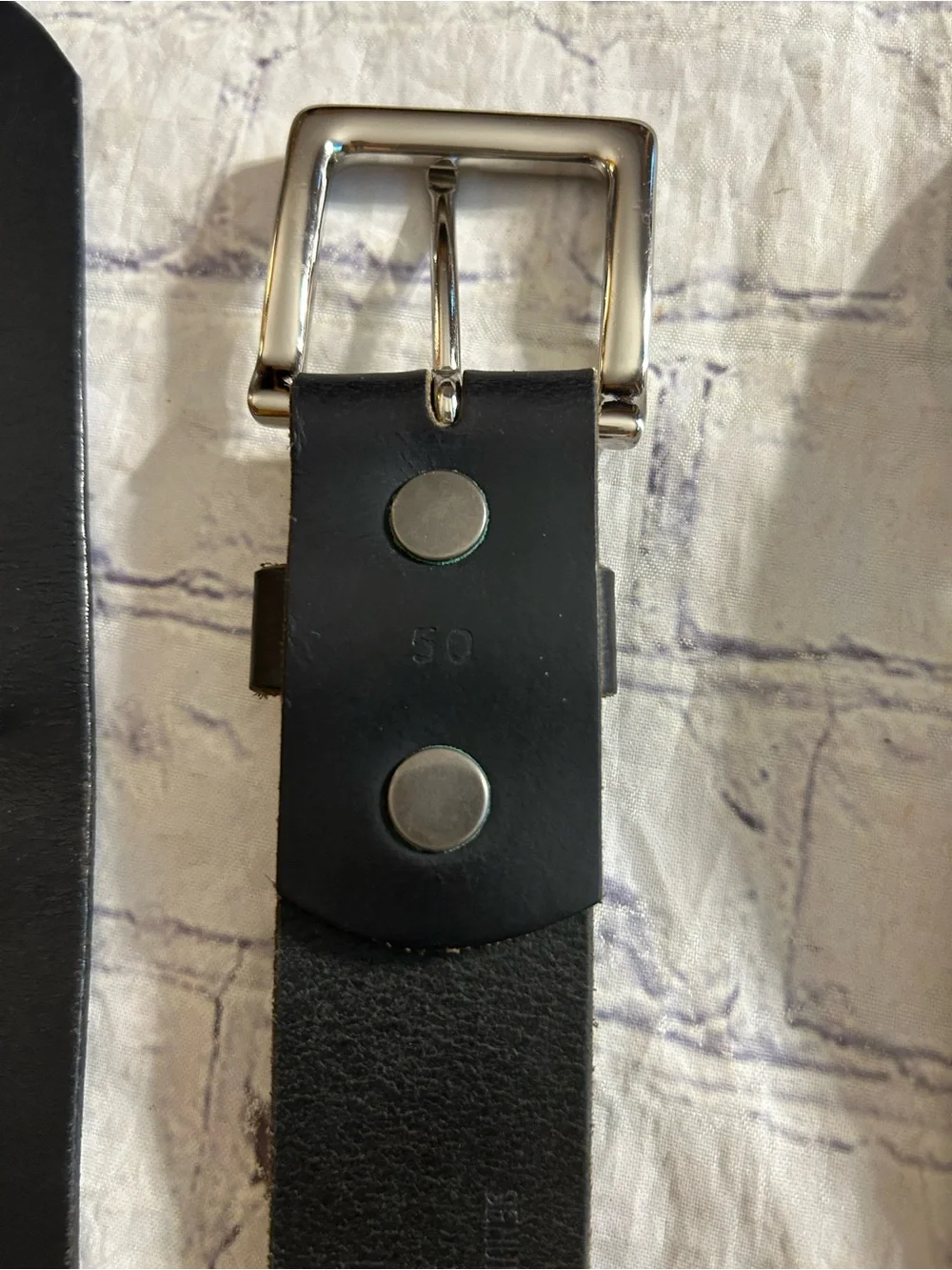 LOT OF (2) BLACK LEATHER CHUNKY SILVER TONE BUCKLES WIDE MEN RUGGED BELTS